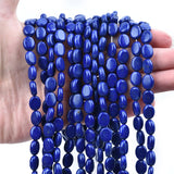 HAAMIIQII 10x8mm Lapis Lazuli Oval Stone Spacer Beads, Loose Gemstone Beads for Jewelry Making, DIY Bracelet, Necklace, Healing 