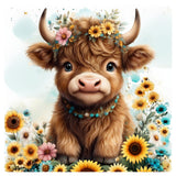 hkejoi Highland Cow Diamond Art Kits for Adults, Cow Diamond Painting Kits for Adults Beginners, 5D Round Full Drill Gem Art Kit