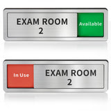 Exam Room Sign, Exam Room Numbers, In Use/Available Slider Door Signs for Therapists, School, Medical Office, Hospital-Easy Inst