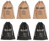 Yellow Weaves Shoe Pouch/Cover/Bag/Organiser, Set Of 6 Beige & Black Color