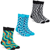 Dynamocks MenS And WomenS Combed Cotton Crew Length Socks (Pack Of 3) (Multicolour, Free Size) (Crew Mono + Posh + Swoon)