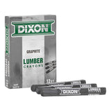 Dixon Industrial Lumber Marking Crayons, Soft Graphite, 41/2 x 1/2 Hex, Pack of 12 (36512)