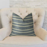Plutus Brands Plutus Stone Manor Indigo Handmade Throw Pillow, 18 X 18, Navy/Cream