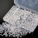 Song Xi 1250PCS AB White Crystal Beads for Jewelry Making, Rondelle Glass Beads for Bracelets Necklace, Earring, Pendants and Ma
