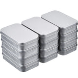 Hotop 12 Pack Metal Rectangular Empty Hinged Tins 3.75 x 2.45 x 0.8 Inch Box Containers with Lids Mini Portable Box Small Storag