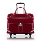 McKleinUSA checkpointFriendly Womens Laptop Briefcase, Leather, MidSize, Red Lakewood McKlein 96616, 18 L x 8 75 W x 14 5
