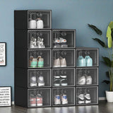 YITAHOME X-Large 12 Pack Shoe Storage Box Fit up to US Size 15, Stackable Shoe Organizer Boxes for Closet, Plastic Shoe Rack Sne