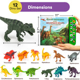 Li'l-Gen Dinosaur Toys for Kids 3-5 - Interactive Dinosaur Sound Book with Realistic Roars and 12 Large 7-Inch Dinosaur Figurine