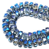 DIQIO 4mm Sparkle Rondelle Crystal Beads for Jewelry Making - Spacer Faceted Beads for Bracelets(135-140pcs, Ink Blue)