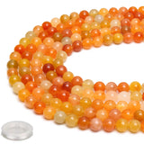 70PCS Natural 8MM Healing Gemstone, Golden Silk Jade Energy Stone Round Loose Beads, Semi-Precious Crystal Beads with Free Elast