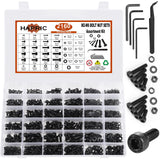 Hapric 2160 Pcs Metric Screw Assortment Metric Bolts M2 M3 M4 M5 M6 Nuts and Bolt Kit, 12.9 Alloy Steel Black Zinc Plated Hex So
