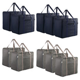 Kuber Industries Set Of 10 Storage Bag | Rexine Underbed Storage Bag | Clothes Storage Bag | Attachi Bag With Handle | Wardrobe 