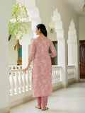 Gosriki Women'S Rayon Blend Straight Printed Kurta With Pant (Ghasi Pink-Vks01-Gs_Xl_Pink_X-Large),Pink,,B0DBM3D439