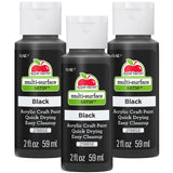 Apple Barrel Acrylic Paint, Black (Pack of 3) 2 oz, 21985EA- (Pack of 3)