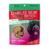 Charlee Bear Grain Free Meaty Bites Freeze Dried Dog Treats, Chicken and Cranberries, 2.25 Ounce Resealable Bag, Training Treats