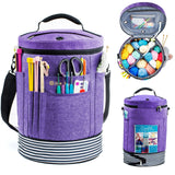 MYBAGZING Expandable Crochet Bag - Knitting and Yarn Storage Organizer Tote with Zipper Closure - Ideal Gift for Crocheting Acce