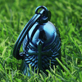 Motorcycle Cross Bell - Motorcycle Key Chain Biker Wing Bells Protect The Rider Motorcycle Accessories (Blue)