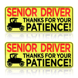 2pcs Senior Driver Car Magnet - Please Be Patient 10.24x3.94in Elderly Driver Sticker Reflective Magnetic Safety Sign