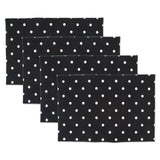 DII Polka Dot Kitchen Collection, Placemats, 13x19, Black/White Reversible, 4 Piece