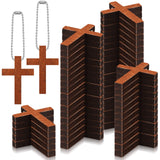 Bucherry 200 Pcs Mini Wooden Pocket Cross Bulk Natural Pocket Prayer Crosses Pendants for Christian Gift DIY Handmade Decorative