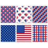 Whaline Patriotic Swedish Kitchen Dishcloths 6 Pack 4th of July Dish Towel American Flag Hand Drying Tea Towel Red Blue Cotton D