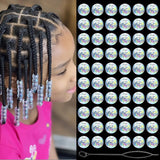 VENOFEN 60PCS AB Clear Hair Beads Cute Round Bead with Large Hole Loc Dreadlock Accessories for Girls Acrylic Pony Beads Braid J