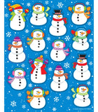 Carson Dellosa 84 Snowman Stickers for Kids, 6 Sheets of Snowmen and Snowflakes for Winter Crafts, Scrapbooking, Teacher Planner