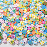 BERMRO 200pcs Easter Egg Polymer Clay Spacer Beads Egg Handmade Polymer Clay Beads Polymer Clay Beads for Jewelry Making Bracele