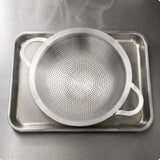ZELPHORA Oil Draining Sieve Food Grade Fine Mesh Strainer Rust Resistant Mesh Strainer Bowl for Frying, Washing M Double Ear