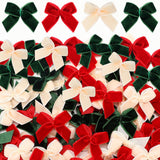 Waydress 120 Pcs Tiny Mini Christmas Velvet Bows for Crafts Xmas Twist Tie Bows Ribbon Bowknot Christmas DIY Craft Sewing Scrapb