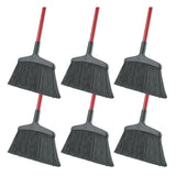 Libman Commercial 997 Wide Commercial Angle Broom, 55inch Length, 15inch Width, Black/Red, Steel, Plastic/Synthetic Fibers, (Pack of 6