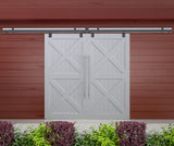 DIYHD 10FT Exterior Box Track Double Sliding Barn Door Hardware,Heavy Duty Wall Mount Kit,MAX Load 300lbs,Fit 2 X 30in Door(Hare