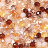 Songxi 200pcs 8mm Brown Glass Beads for Jewelry Making, 5 Style 3 Size Crystal Beads for Bracelets Jewelry Making, Spacer Beads 
