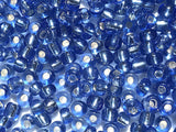 Blue Czech Glass Seed Beads Size:6/0 40 gr / 1.4 oz (Blue Silver Lined)