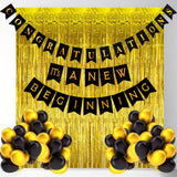Rozi Decoration Congratulations Banner Combo Black Balloon Curtain 1 Set
