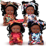 Hanaive 4 Pcs 4 Inch Mini Baby Dolls Lifelike Realistic Baby Dolls Animal Clothes Cute Tiny Gifts for Kids Birthday Party (Black