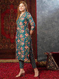 Gosriki Women'S Cotton Blend Straight Printed Kurta With Pant (Paresh Rama-Gs_Xl_Green_X-Large),Rama Green,,B0D73XW1WC