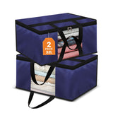 Cranique 32 Litre Storage Bag For Clothes, Blankets, Toys, Sarees, With Transparent Front Window | Wardrobe Organizer With Zippe