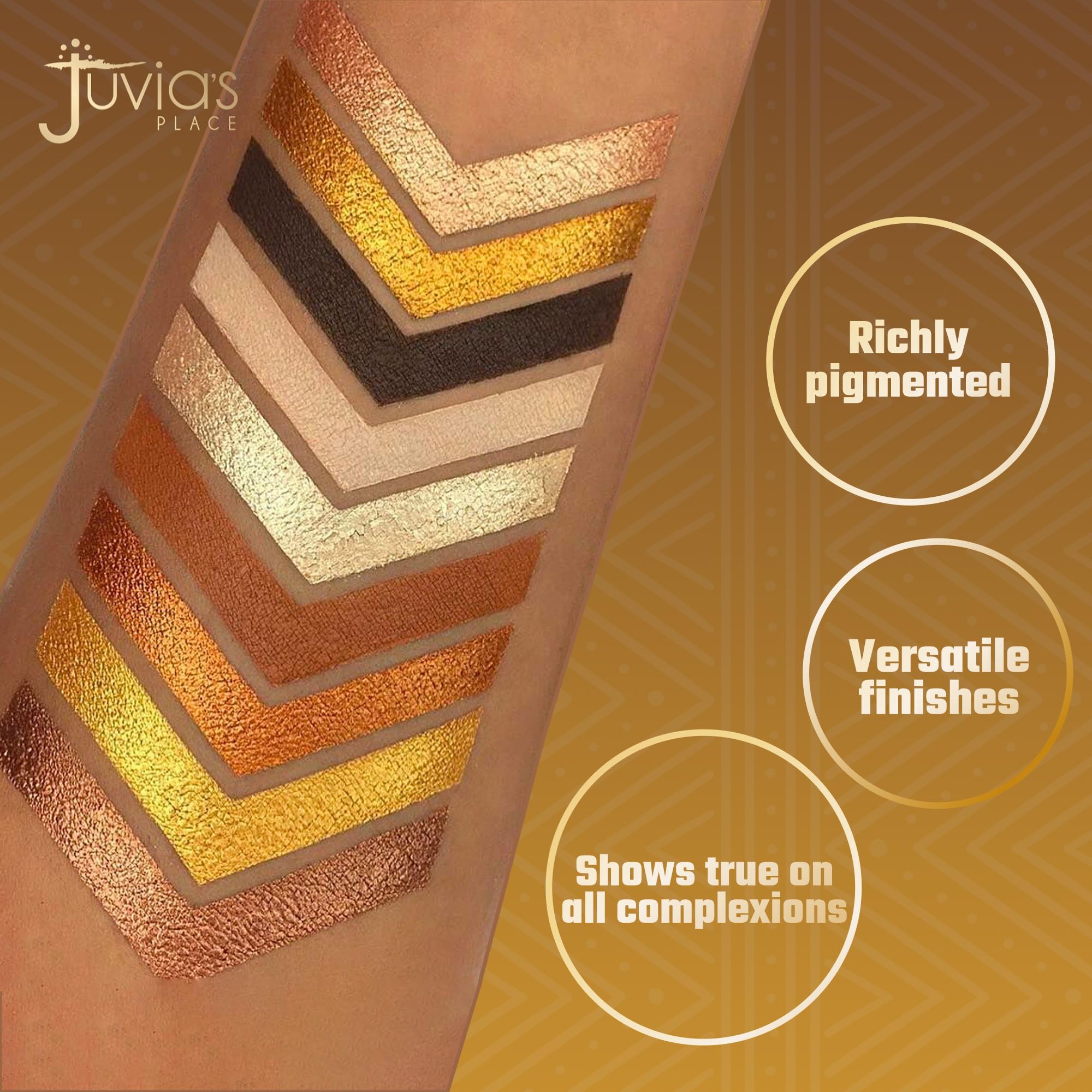Juvia's Place Palette The Warrior - Warm Golds, Browns & Bronzes, Shades of 9, Warm and Neutral Palette, Pigmented Makeup Palett