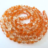 Beadingstation Strand of 140 Pcs 2-Tone Crackle Glass Round Beads 6mm (Orange)