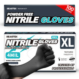 Beastek Black Nitrile Exam Gloves, 4.0 Mil, 100 Pcs Disposable Gloves Powder-Free Latex-Free for Medical, Cooking, Food-Safe (X-
