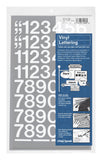 Chartpak SelfAdhesive Vinyl Numbers, 1 Inch High, White, 44 per Pack (01136)