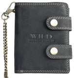 MenS Very Dark Gray BikerS Wallet With 50 Cm Long Chain To Hang