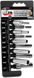Performance Tool W36300 10 pc. 1/4 in. Drive 6pt SAE Deep Wall Socket Set