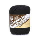 Lily 10200100002 Sugar N Cream The Original Solid Yarn, 2.5oz, Medium 4 Gauge, 100% Cotton Black Machine Wash & Dry