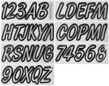 Hardline Products Series 400 Factory Matched 3-Inch Boat & PWC Registration Number Kit, Silver/Black - SIBKG400