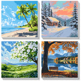 HEIBAGO Framed Paint by Numbers kit for Kids, 4 Pack Landscapes Paint by Numbers for Kids Ages 8-12, Paint by Numbers Kits Child