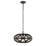 Benjara 60W Twisted Metal Mesh Design Pendant Fixture, Dark Bronze