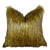 Plutus Brands Golden Wolf Throw Pillow, 24 X 24, Light & Dark Brown