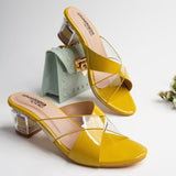Shoetopia Womens/Girls Yellow Transparent Colourblocked Heels-Eu36,Yellow,3,B09NBZTZVN